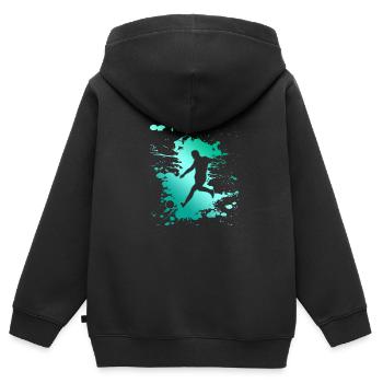 Fussball Fussballer - Kinder Premium Organic Zip Hoodie - Schwarz - Hinten - AI Model Kid Male (0cm)