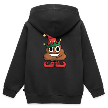 Merde de Noël - Sweat Premium à capuche zippé enfant bio - noir - Dos - AI Model Kid Male (0cm)