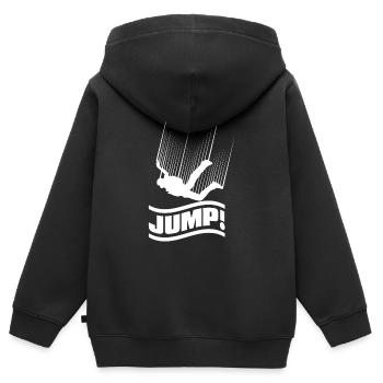 Saut en parachute saut en chute libre - Sweat Premium à capuche zippé enfant bio - noir - Dos - AI Model Kid Male (0cm)