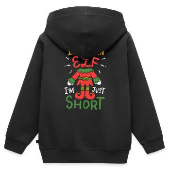 Elfen-Weihnachten - Kinder Premium Organic Zip Hoodie - Schwarz - Hinten - AI Model Kid Male (0cm)