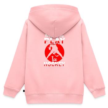 Eishockey - Kinder Premium Organic Zip Hoodie - Rosa - Hinten - AI Model Kid Female (0cm)