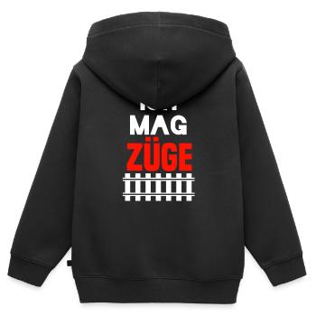 Eisenbahner - Kinder Premium Organic Zip Hoodie - Schwarz - Hinten - AI Model Kid Male (0cm)