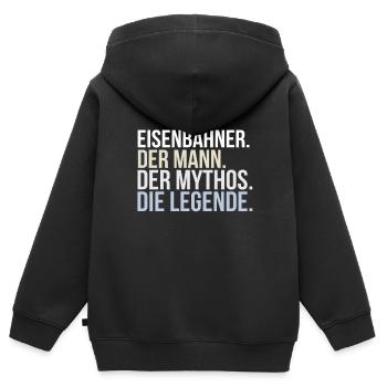 Eisenbahner - Kinder Premium Organic Zip Hoodie - Schwarz - Hinten - AI Model Kid Male (0cm)