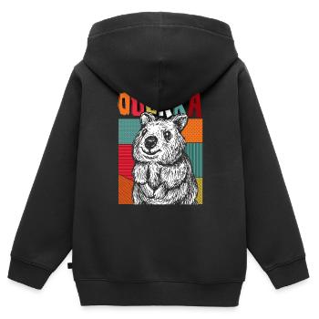 Quokka Lieblingstier - Kinder Premium Organic Zip Hoodie - Schwarz - Hinten - AI Model Kid Male (0cm)