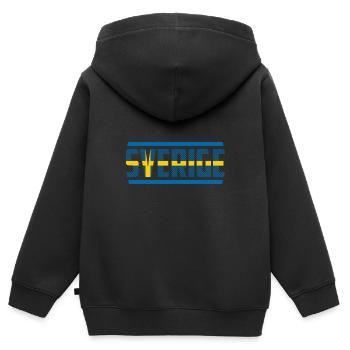 Suède - Sweat Premium à capuche zippé enfant bio - noir - Dos - AI Model Kid Male (0cm)