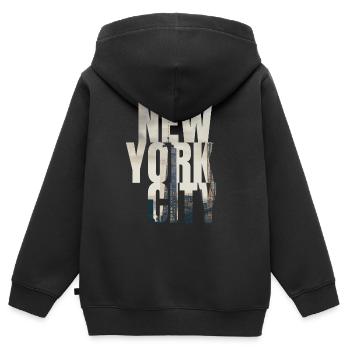 New York Manhattan Skyline - Kinder Premium Organic Zip Hoodie - Schwarz - Hinten - AI Model Kid Male (0cm)