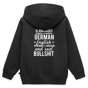 Cooler Sarkastischer Spruch - Kinder Premium Organic Zip Hoodie - Schwarz - Hinten - AI Model Kid Male (0cm)