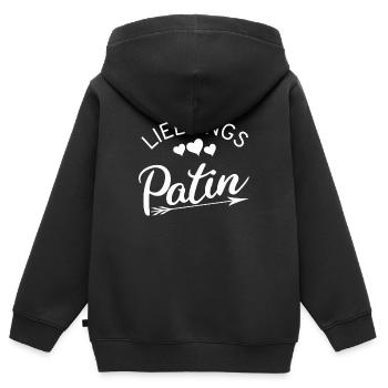 Patin - Kinder Premium Organic Zip Hoodie - Schwarz - Hinten - AI Model Kid Male (0cm)