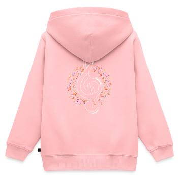 Notes de musique Clef - Sweat Premium à capuche zippé enfant bio - rose - Dos - AI Model Kid Female (0cm)
