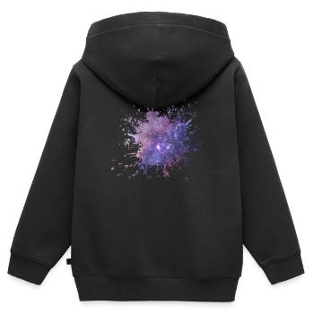 Couleur de l'espace, goutte de couleur dans l'univers, cadeau - Sweat Premium à capuche zippé enfant bio - noir - Dos - AI Model Kid Male (0cm)