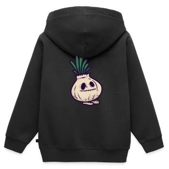 Vodoo-Puppe Zwiebel Vodoo Doll Onion - Kinder Premium Organic Zip Hoodie - Schwarz - Hinten - AI Model Kid Male (0cm)