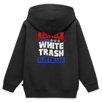 Redneck Trailer Park Geschenk I Wohnwagen - Kinder Premium Organic Zip Hoodie - Schwarz - Hinten - AI Model Kid Male (0cm)