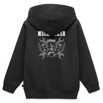 Mécanicien tuning voiture tun tun tuning dictons - Sweat Premium à capuche zippé enfant bio - noir - Dos - AI Model Kid Male (0cm)