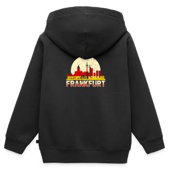 Francfort - Sweat Premium à capuche zippé enfant bio - noir - Dos - AI Model Kid Male (0cm)