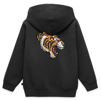 TIGER Head - Kids Premium Organic Zip-up Hoodie - black - Back - AI Model Kid Male (0cm)