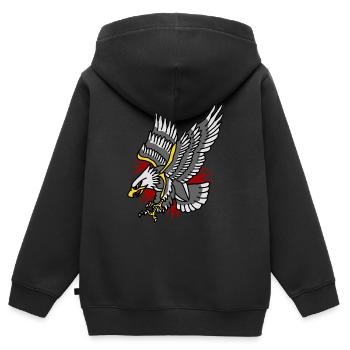 BALD EAGLE TATTOO - Kinder Premium Organic Zip Hoodie - Schwarz - Hinten - AI Model Kid Male (0cm)
