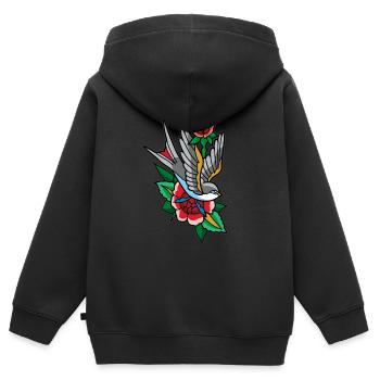 Schwalbe Tattoo - Kinder Premium Organic Zip Hoodie - Schwarz - Hinten - AI Model Kid Male (0cm)