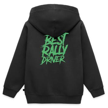 Rallyfahren Rallye Rallyfahrer Rallyauto Rallies - Sweat Premium à capuche zippé enfant bio - noir - Dos - AI Model Kid Male (0cm)