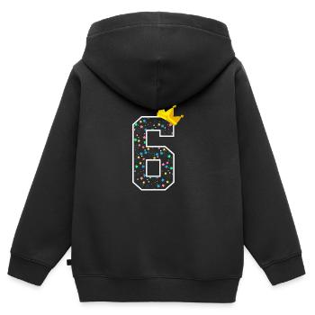 Six 6th Birthday Children's Birthday Child Gift - Kids Premium Organic Zip-up Hoodie - black - Back - AI Model Kid Male (0cm)