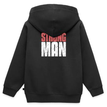 Strongman Strong Man Bodybuilding Power Lifting - Kinder Premium Organic Zip Hoodie - Schwarz - Hinten - AI Model Kid Male (0cm)