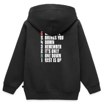 1N23456 Motorrad When Life Brings You Down - Kinder Premium Organic Zip Hoodie - Schwarz - Hinten - AI Model Kid Male (0cm)