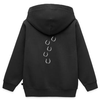 Pferd Glücksbringer - Kinder Premium Organic Zip Hoodie - Schwarz - Hinten - AI Model Kid Male (0cm)
