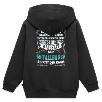 Metallbauer Metaller Metall Metallbau Geschenk - Kinder Premium Organic Zip Hoodie - Schwarz - Hinten - AI Model Kid Male (0cm)