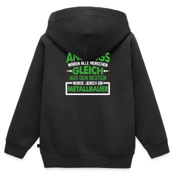 Metallbauer Metaller Metall Metallbau Geschenk - Kinder Premium Organic Zip Hoodie - Schwarz - Hinten - AI Model Kid Male (0cm)