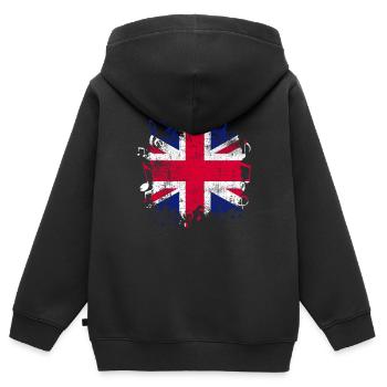 Großbritannien Musik - Kinder Premium Organic Zip Hoodie - Schwarz - Hinten - AI Model Kid Male (0cm)