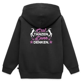 Alors seulement, pensez à danser - Sweat Premium à capuche zippé enfant bio - noir - Dos - AI Model Kid Male (0cm)