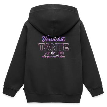 I am the crazy aunt - Kids Premium Organic Zip-up Hoodie - black - Back - AI Model Kid Male (0cm)