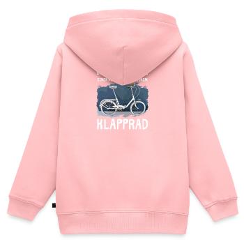 Klapprad - Unterschätze niemals einen alten Mann - Kinder Premium Organic Zip Hoodie - Rosa - Hinten - AI Model Kid Female (0cm)