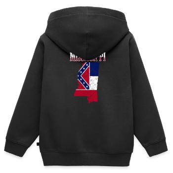Mississippi USA - Kids Premium Organic Zip-up Hoodie - black - Back - AI Model Kid Male (0cm)