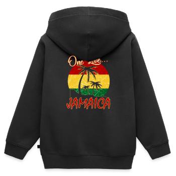 Jamaika Jamaica - Kinder Premium Organic Zip Hoodie - Schwarz - Hinten - AI Model Kid Male (0cm)