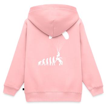 Evolution Paragliding Paraglider Gleitschirm Shirt - Kinder Premium Organic Zip Hoodie - Rosa - Hinten - AI Model Kid Female (0cm)