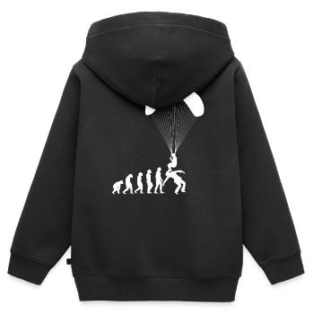 Evolution Paragliding Paraglider Gleitschirm Shirt - Kinder Premium Organic Zip Hoodie - Schwarz - Hinten - AI Model Kid Male (0cm)