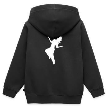 Silhouette de danseur danseur - Sweat Premium à capuche zippé enfant bio - noir - Dos - AI Model Kid Male (0cm)