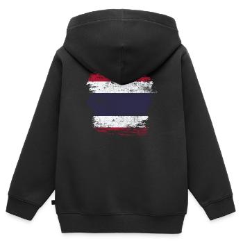 Thailand - Kinder Premium Organic Zip Hoodie - Schwarz - Hinten - AI Model Kid Male (0cm)