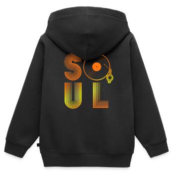 Soul Music - Kids Premium Organic Zip-up Hoodie - black - Back - AI Model Kid Male (0cm)