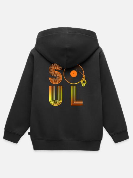 Soul Musik - Kinder Premium Organic Zip Hoodie - Schwarz