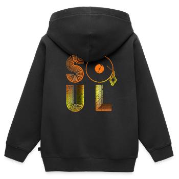 Soul music - Kids Premium Organic Zip-up Hoodie - black - Back - AI Model Kid Male (0cm)