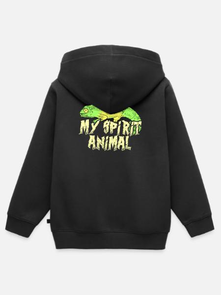 Chamäleon Chamäleons - Kinder Premium Organic Zip Hoodie - Schwarz