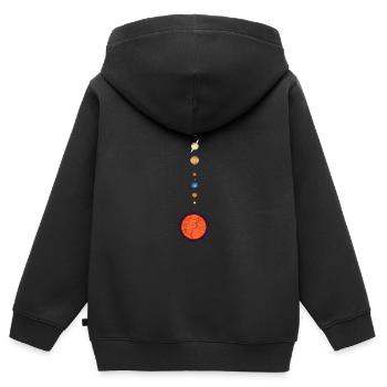 Planètes du système solaire - Sweat Premium à capuche zippé enfant bio - noir - Dos - AI Model Kid Male (0cm)