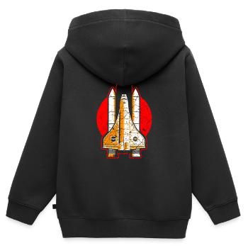 Space Shuttle Nasa Rakete - Kinder Premium Organic Zip Hoodie - Schwarz - Hinten - AI Model Kid Male (0cm)