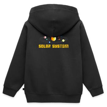 système solaire - Sweat Premium à capuche zippé enfant bio - noir - Dos - AI Model Kid Male (0cm)