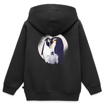 manchot - Sweat Premium à capuche zippé enfant bio - noir - Dos - AI Model Kid Male (0cm)
