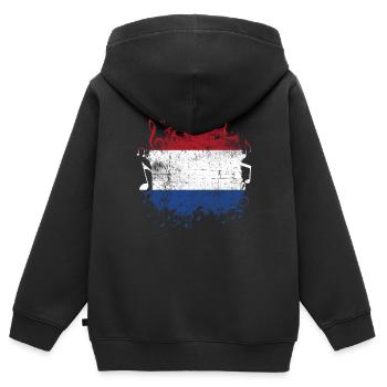 Hollande Musique - Sweat Premium à capuche zippé enfant bio - noir - Dos - AI Model Kid Male (0cm)