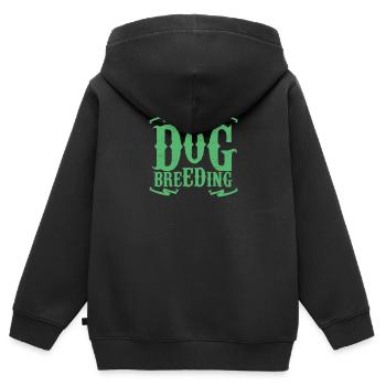 Chien élevage de chiens éleveurs élevages chiots - Sweat Premium à capuche zippé enfant bio - noir - Dos - AI Model Kid Male (0cm)
