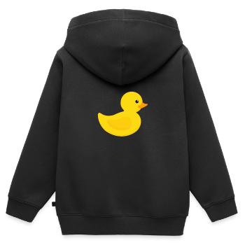 Badeente Gummiente - Kinder Premium Organic Zip Hoodie - Schwarz - Hinten - AI Model Kid Male (0cm)