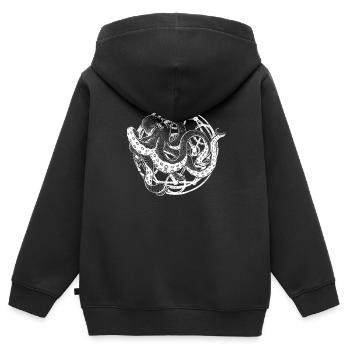 Oktopus - Kinder Premium Organic Zip Hoodie - Schwarz - Hinten - AI Model Kid Male (0cm)